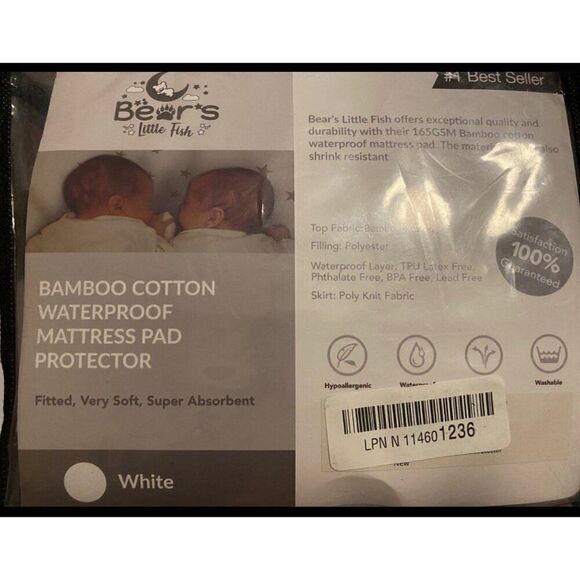 Bamboo cotton waterproof mini basinet pad protector NEW 25 x 16 - Picture 1 of 5